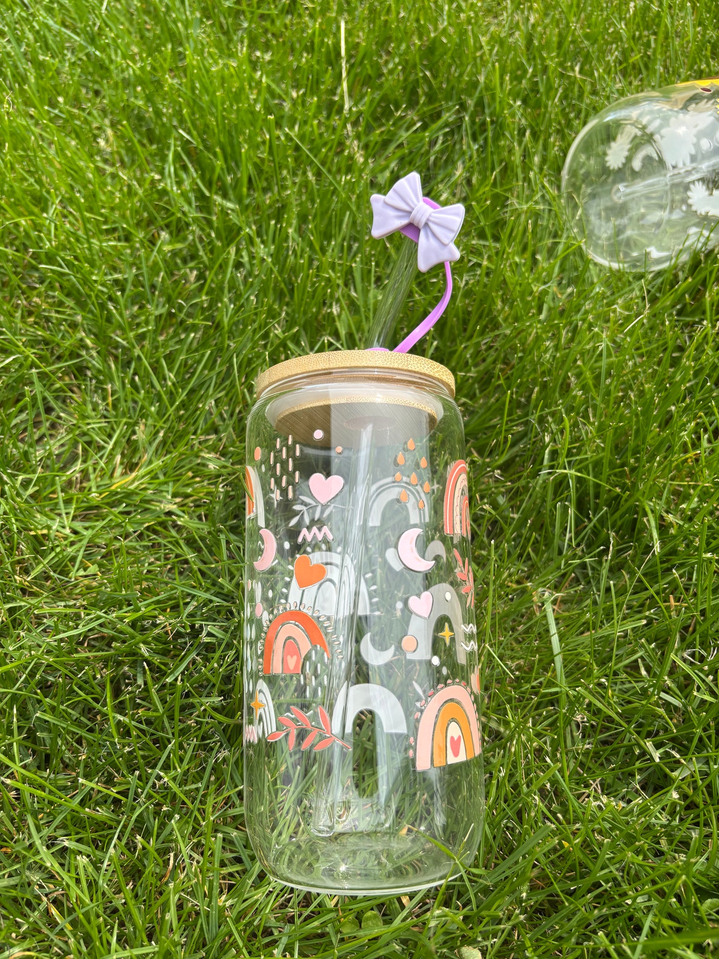 Glass 16oz Rainbow Tumbler